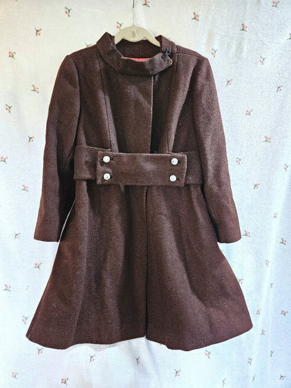 Size S to M Vintage 1960s Brown Wool Coat Carol Brent AS IS